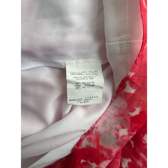 Cartise Skirt Sz 16 Coral Semi-Sheer Floral Print with White Lining New - Picture 4 of 6